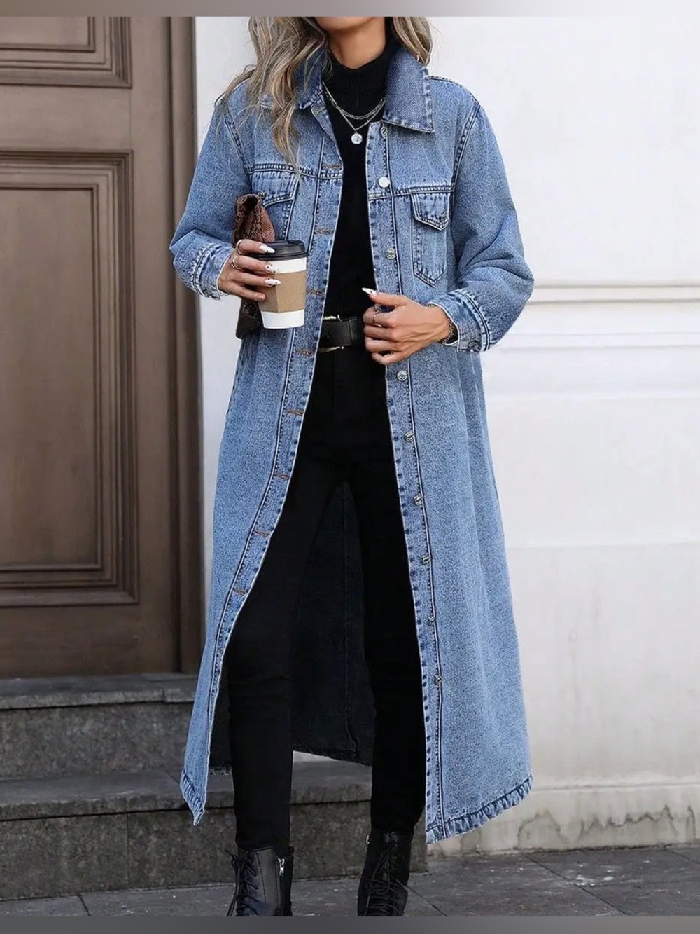 Women’s Long Denim Lightweight Coat